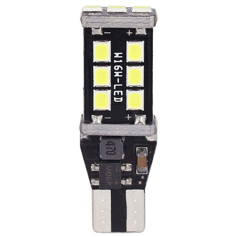 Decodificar lámpara de marcha atrás bombilla de automóvil Canbus W16W T15 2835 15SMD LED luz de dirección