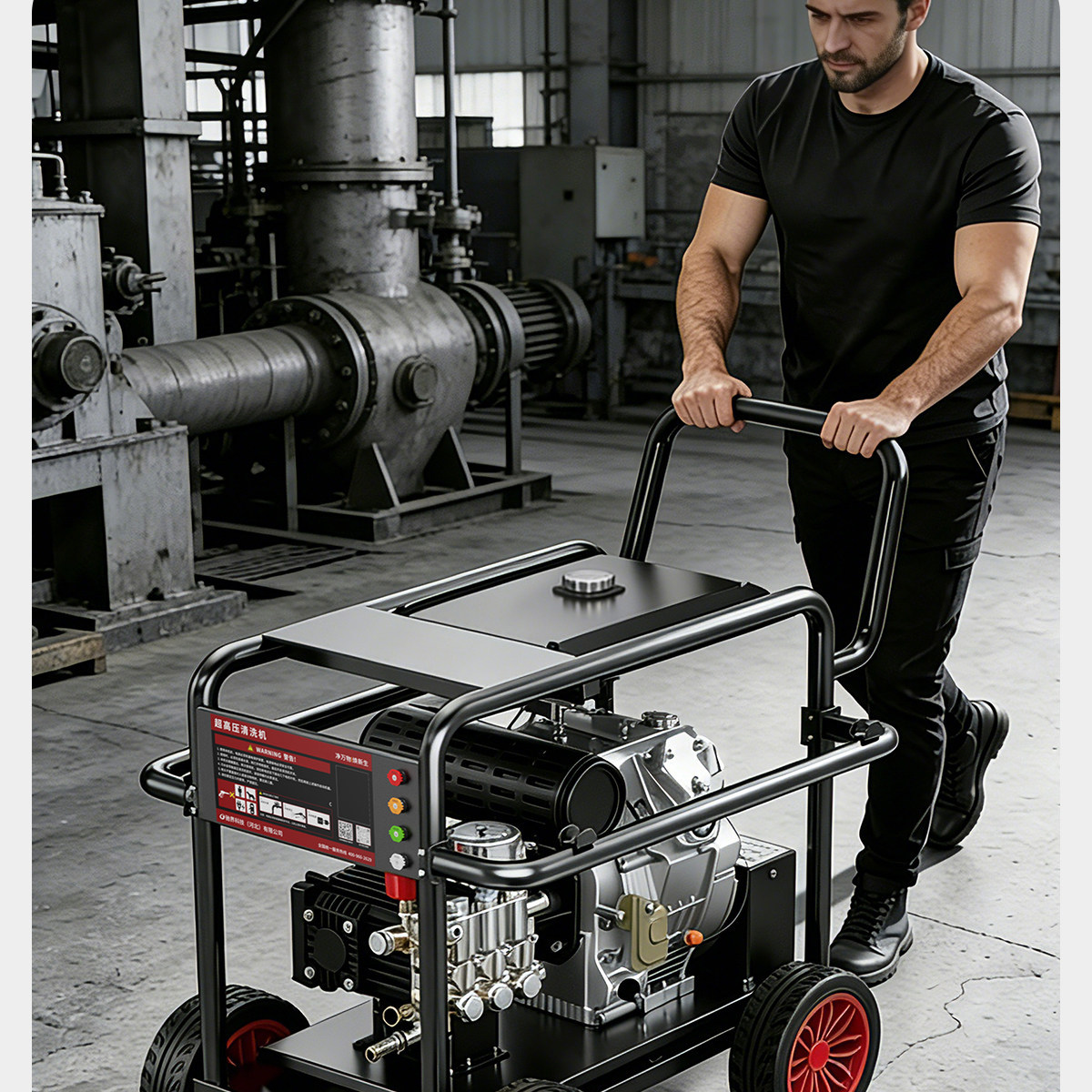 Black Cat Diesel Gasoline High-Pressure Car Washer High-Power Cleaning Machine Commercial Industrial Grade Water Gun Directly from Manufacturer