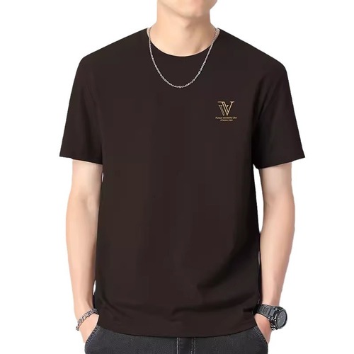 Short-sleeved men's T-shirt summer half-sleeved men's T-shirt tops trendy brand ice trend student bottoming shirt 2024