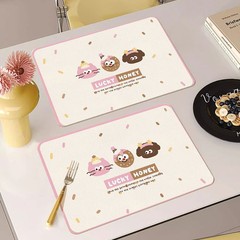 カピバラレザープレースマット防水耐油マットキッチン無洗洋食マット正方形断熱マット厚さ0.8mm