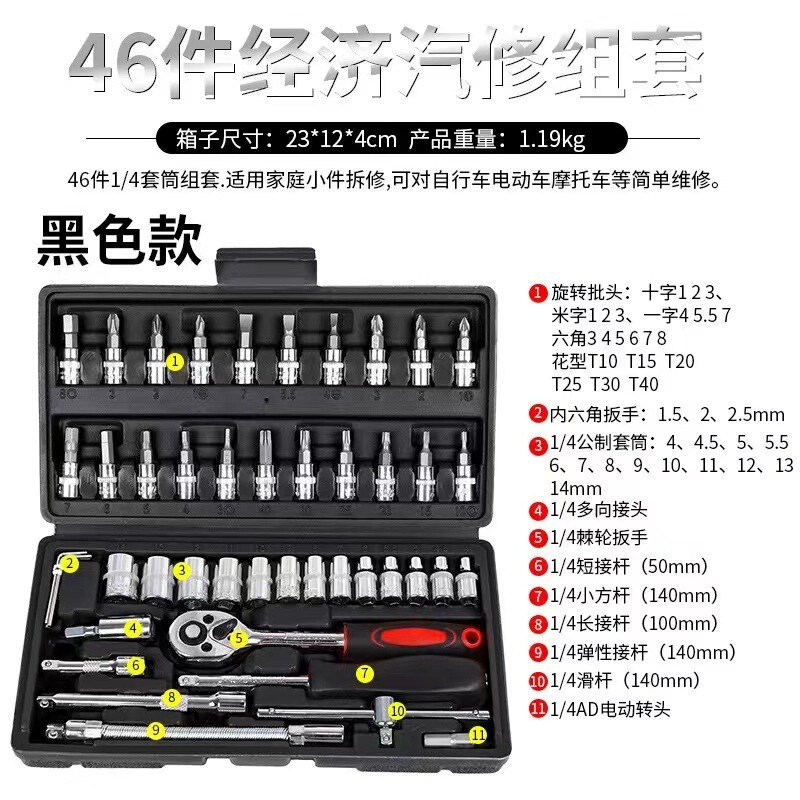 自動車機械修理車載ソケットレンチ工具箱セット五金セットセットメーカー卸売り|undefined