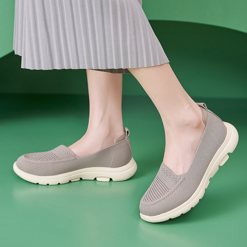 K6016 - 2 nuevo 2025, zapatos de cuero auténtico, almohadilla ligera antideslizante, cabeza redonda, tejido transpirable, zapatos de madre para mujeres