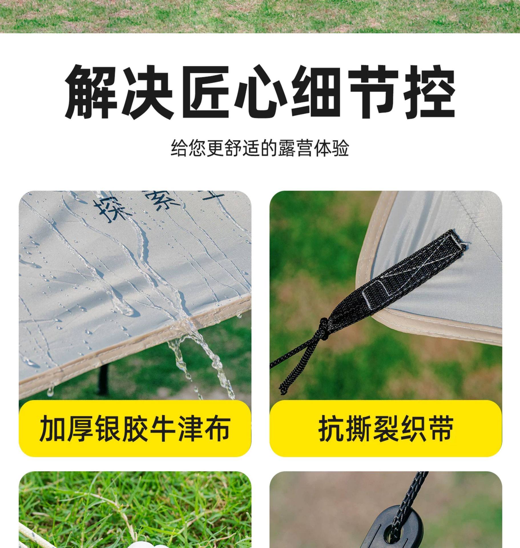 Canopy Tent Outdoor Camping Sunshade Portable Rainproof Hexagonal Tent Camping Equipment Camping Canopy