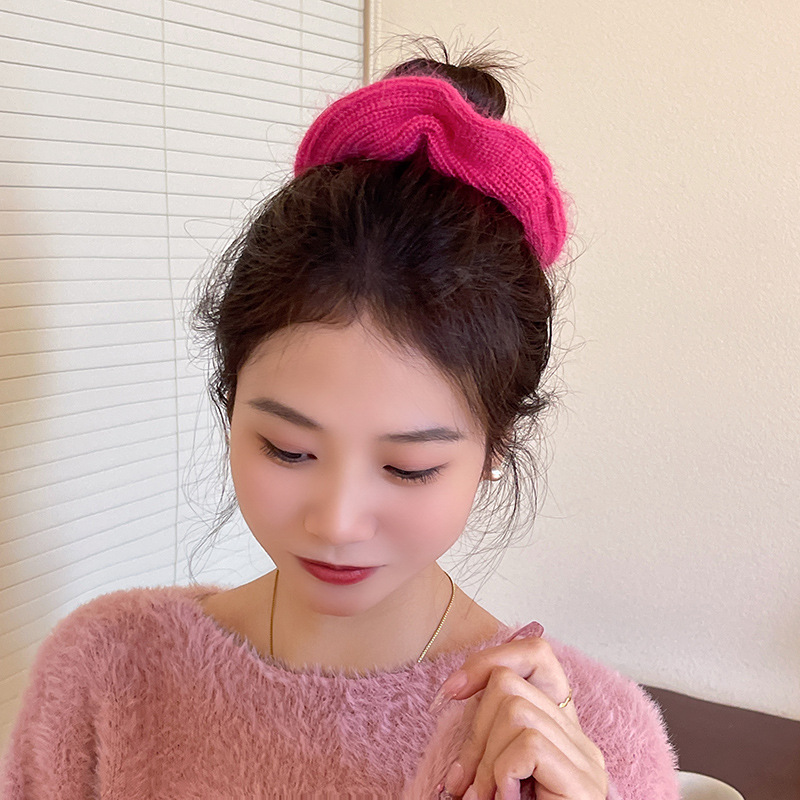 Sweet Solid Color Cloth RibKnit Hair Tie6