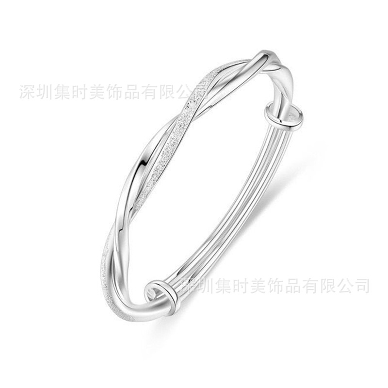 fashionable adjustable glossy silver bracelet