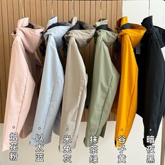 bh6057秋季男女情侣款简约户外运动休闲安家三防连帽冲锋衣外套