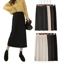 针织半身裙秋冬全新尾货库存女装杂款长款高腰包臀一步裙直播货源