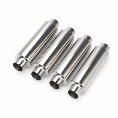 Universal Bright Silver Exhaust Pipe for Cars 51/57/63MM Stainless Steel Straight Muffler Modification