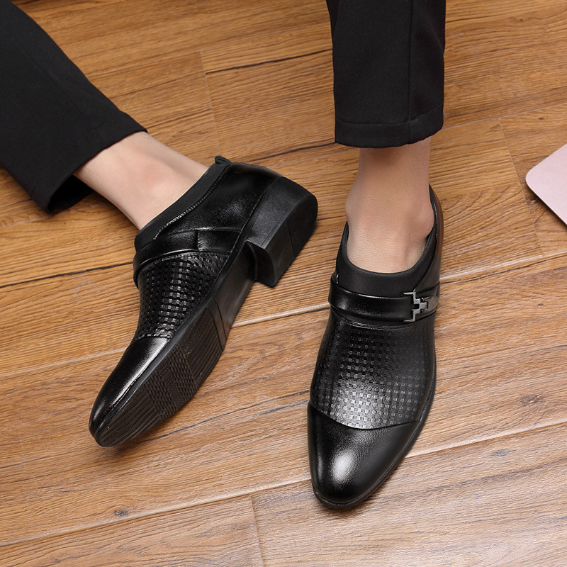 Scarpe da sposa da uomo derby casual in pelle scamosciata con punta tonda in pelle sintetica_voghion.com