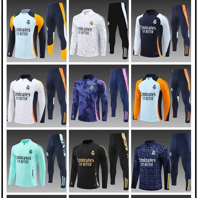 Factory direct sales hot 2324-2425 Real Madrid children's half-pull suit football training suit winter clothing training