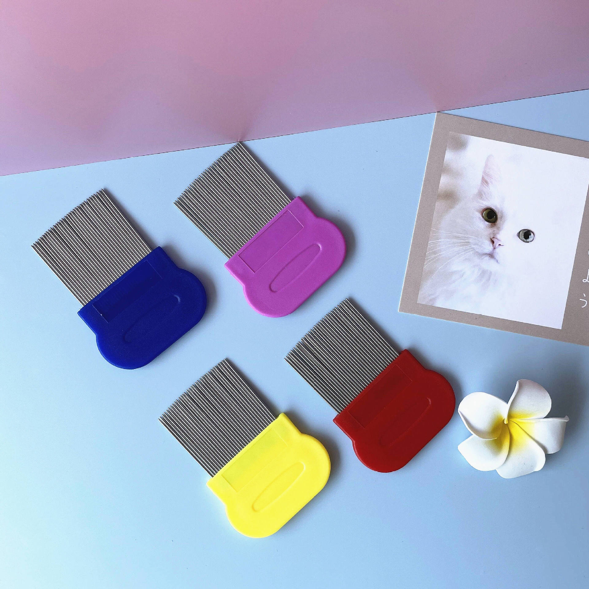 Acero inoxidable aguja de acero inoxidable productos para mascotas pulgas productos de belleza al por mayor de eliminación de pelo portátil tienda de mascotas multipropósito