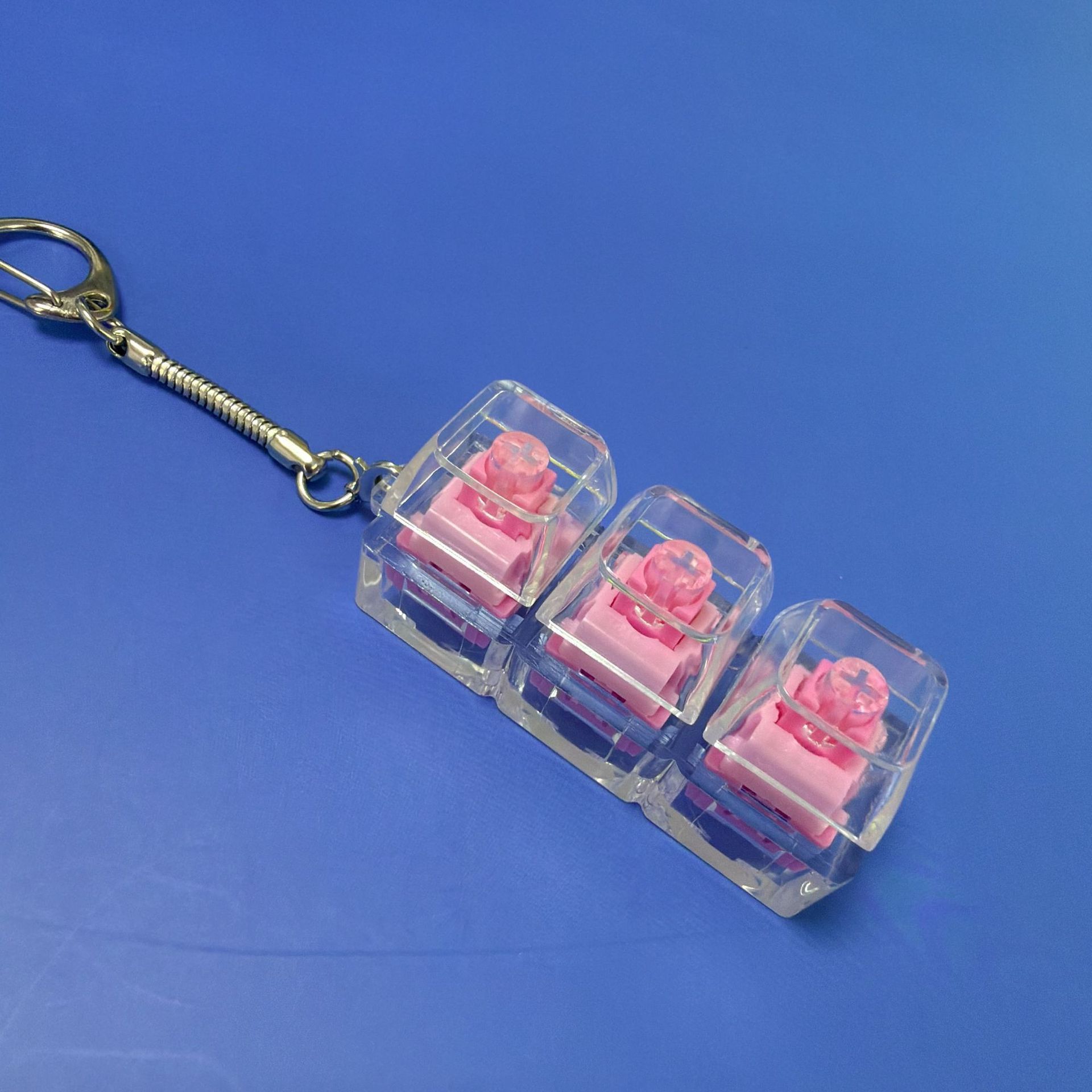 Pc three-button-dark pink shaft + snake bone chain