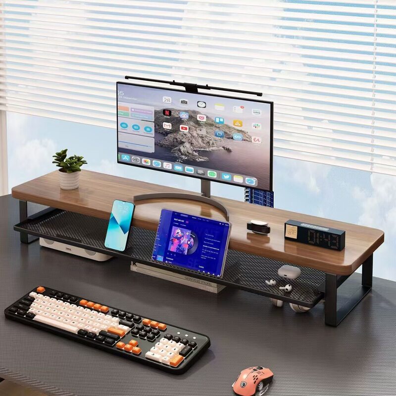 Cross-border monitor computer stand with drawer, laptop desktop base, storage rack, height-adjustable riser Cross-border monitor computer stand with drawer, laptop desktop base, storage rack, height-adjustable riser