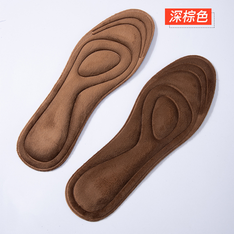 Plantilla cálida de invierno forrada de vellón engrosada de larga duración cálido desodorante transpirable absorbente de sudor de lana como la plantilla de algodón para las mujeres