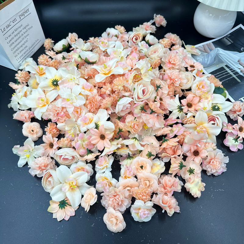 クロスボーダーシミュレーション造花ヘッド DIY 手作り頭飾り漢服ヘアピンヘアアクセサリー滝サスペンションフラワーウォール空中花の海|undefined
