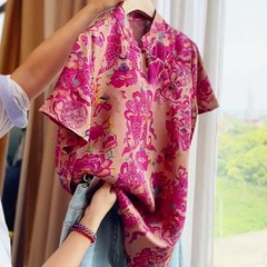新中国式国風独特tシャツ2025夏の新型爆発金小衆デザインのユニークなプリント半袖上着の女性