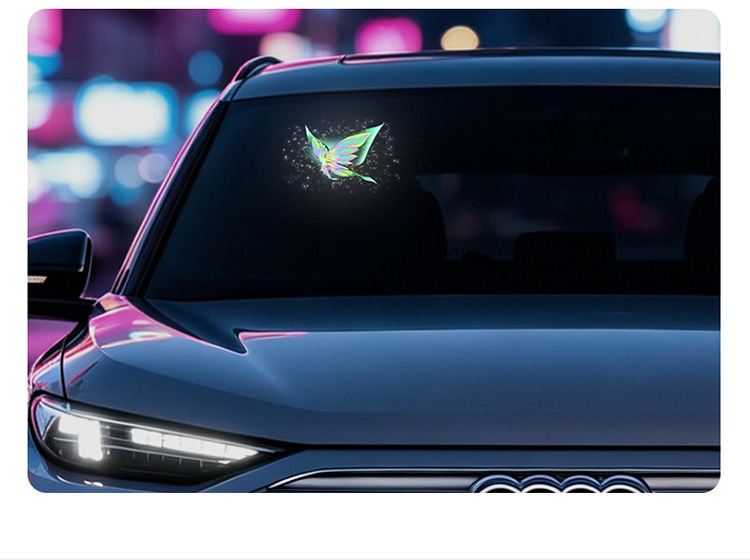 Car Devil Eye Solar Ambient Light, No Wiring Required, Triangle Window Rear Glass Light, Car LED Warning Light