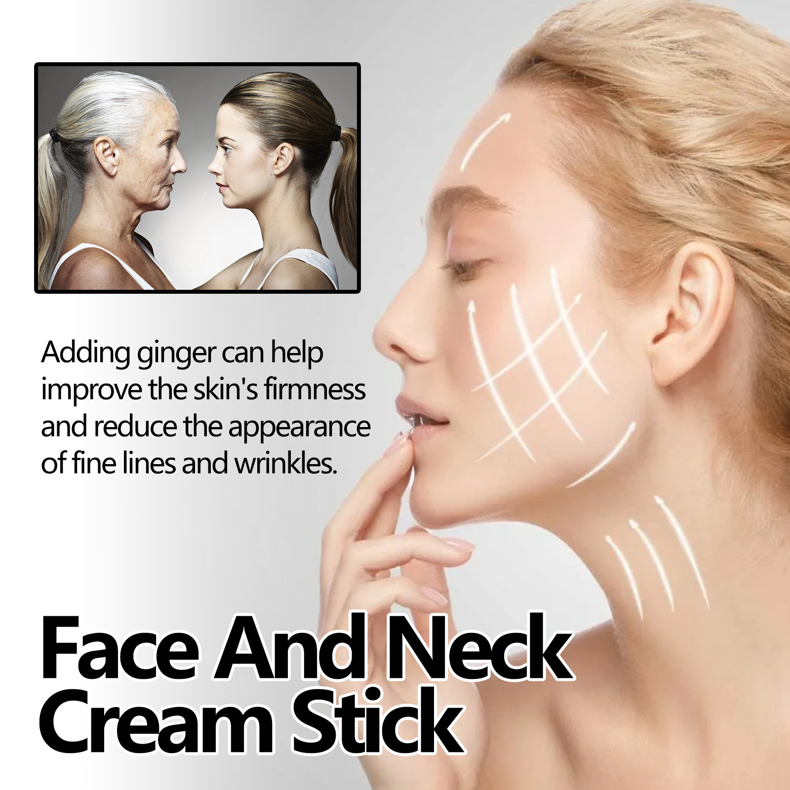 Bâton de crème pour le cou et le visage au curcuma EELHOE pour soulever, raffermir, réduire les rides, soins du visage, hydrater et_voghion.com