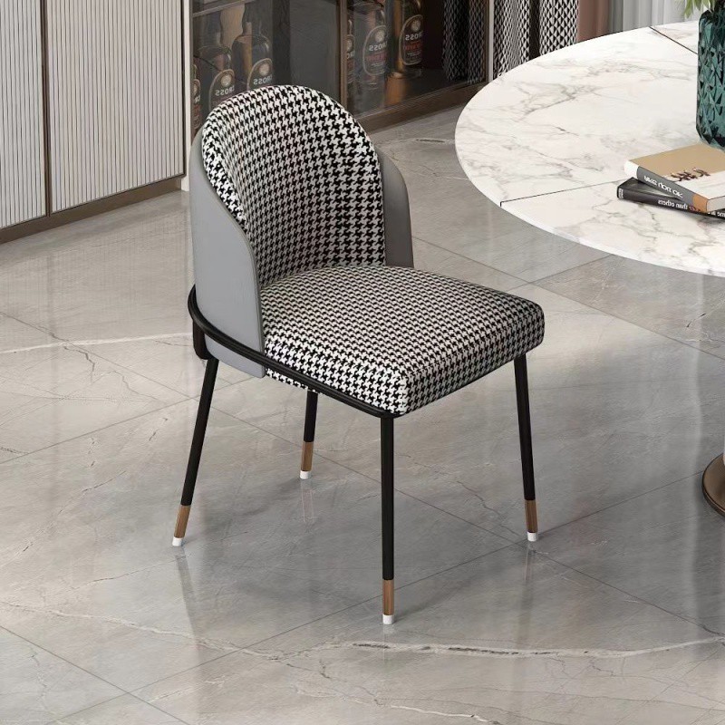 더블 나무 등받이-houndstooth 회색 안티 고양이 발톱 가죽