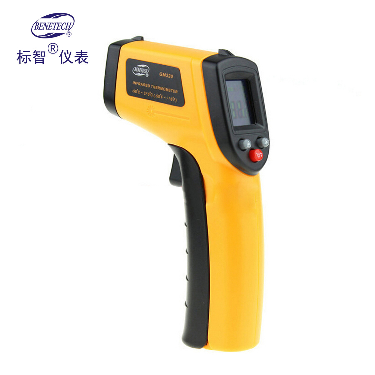 标智非接触红外线测温仪GM320工业电子温度计BENETECH400度测温枪