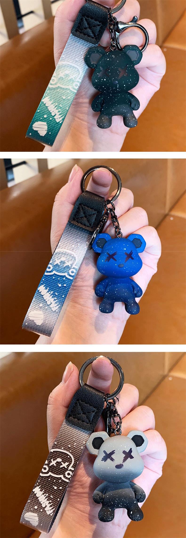 Fashion Bear Resin Metal Unisex Bag Pendant Keychain display picture 3