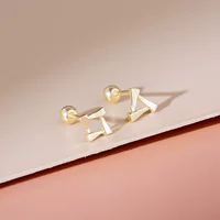 9K/14K золото Винт уха гвоздь уха кости ногтей серьги женские золотые украшения 23061 23069