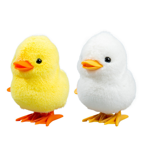 Wind-up duck toy cartoon simulation plush jumping duck wind-up small animal nostalgic toy after 8090