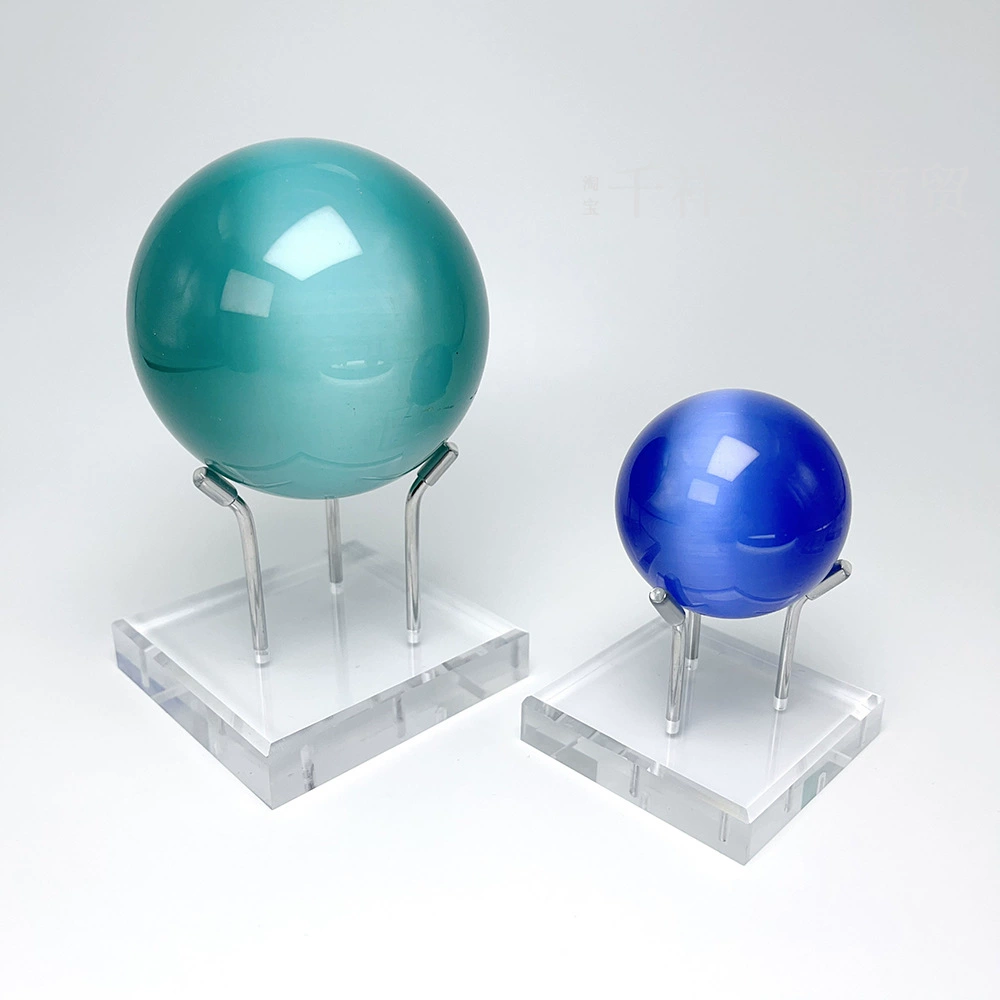 Металлическая подставка с акриловым хрустальным шаром, деревянным основанием, подставка для демонстрации кристаллов, минералов и необработанных камней, подставка для демонстрации минералов и камней