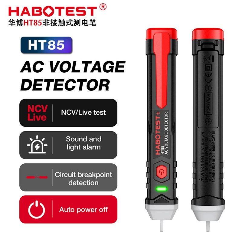 Huabo HT85 новая электрическая тестовая ручка высокоточный светодиодный бесконтактный датчик умная электрическая ручка для электриков