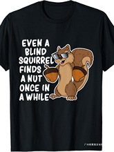 【欧码】跨境黑白印花时尚服饰坚果幽默风格个性休闲纯棉桖