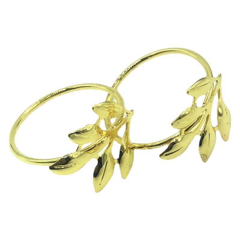 Cross-border napkin ring New napkin Buckle leaves napkin ring high-end metal ring hotel table factory direct sales