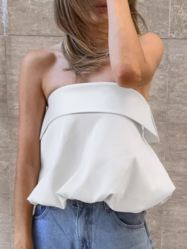 summer white design short bra top