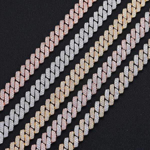 Copper necklace and bracelet hip-hop style with zircon