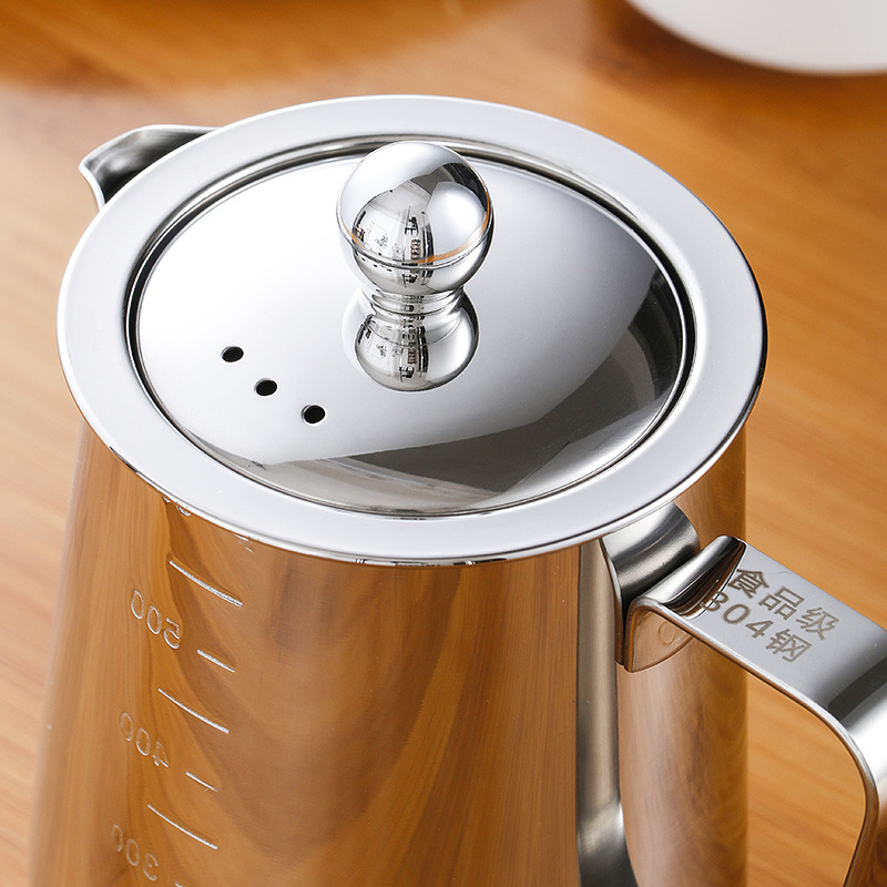 304 taza de leche de acero inoxidable taza de café taza de guirnalda con escala de viaje juego de té Filtro de acero inoxidable tetera