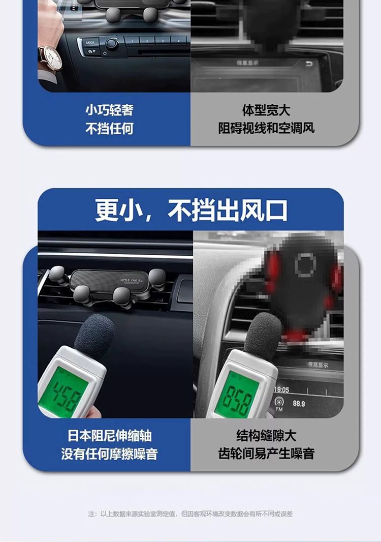 Car phone holder for air conditioning vent, rotating anti-shake gravity-supported phone holder for car interior