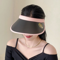 太陽帽夏天新款百搭透氣空頂防曬帽遮陽帽貝殼摺疊發箍帽子女騎車