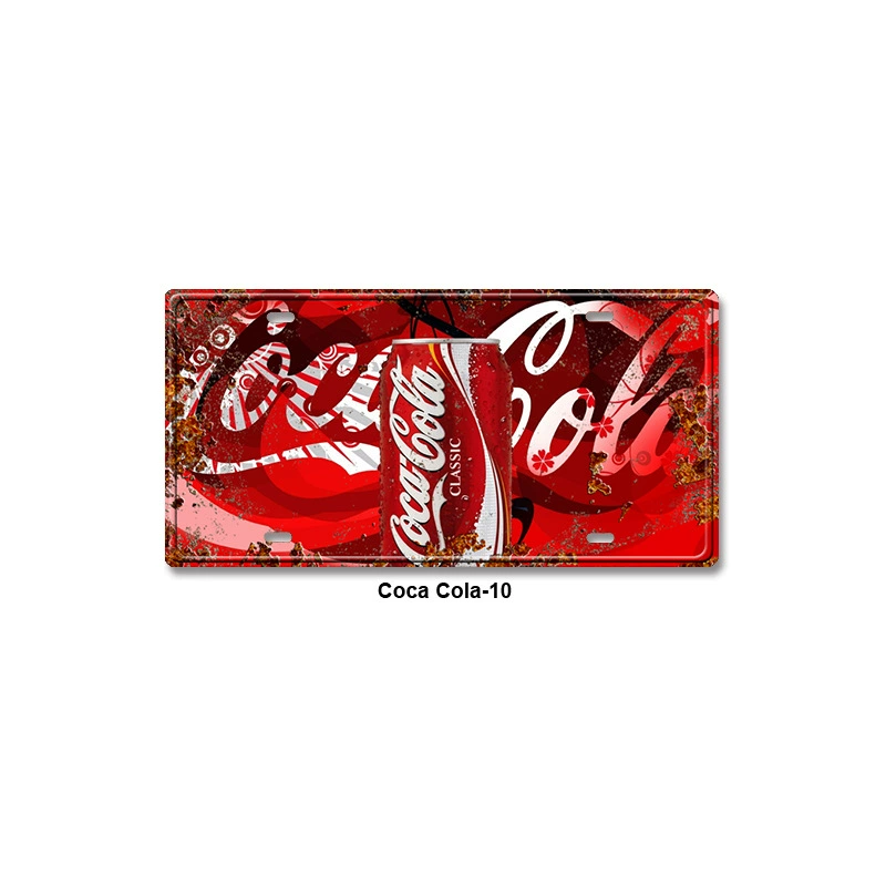 Ретро табличка (Coca Cola) 15×30 см, железная настенная декорация для бара и дома