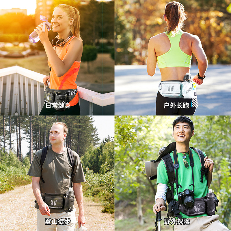 Weiqiang 新しい迷彩ウォーターボトルウエストバッグアウトドア登山携帯電話ウエストバッグ男性と女性のサイクリング大容量スポーツウエストバッグ