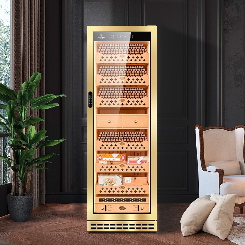 Qie Long CL-188C2 constant temperature and humidity cigar cabinet with ammonia removal, fingerprint password lock, and WiFi connectivity, suitable for storing cigars and red wine