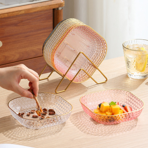 Acrylic Fruit Plate for KTV, Plastic Tray, Transparent Candy Creative Home Snack Plate Living Room Disc