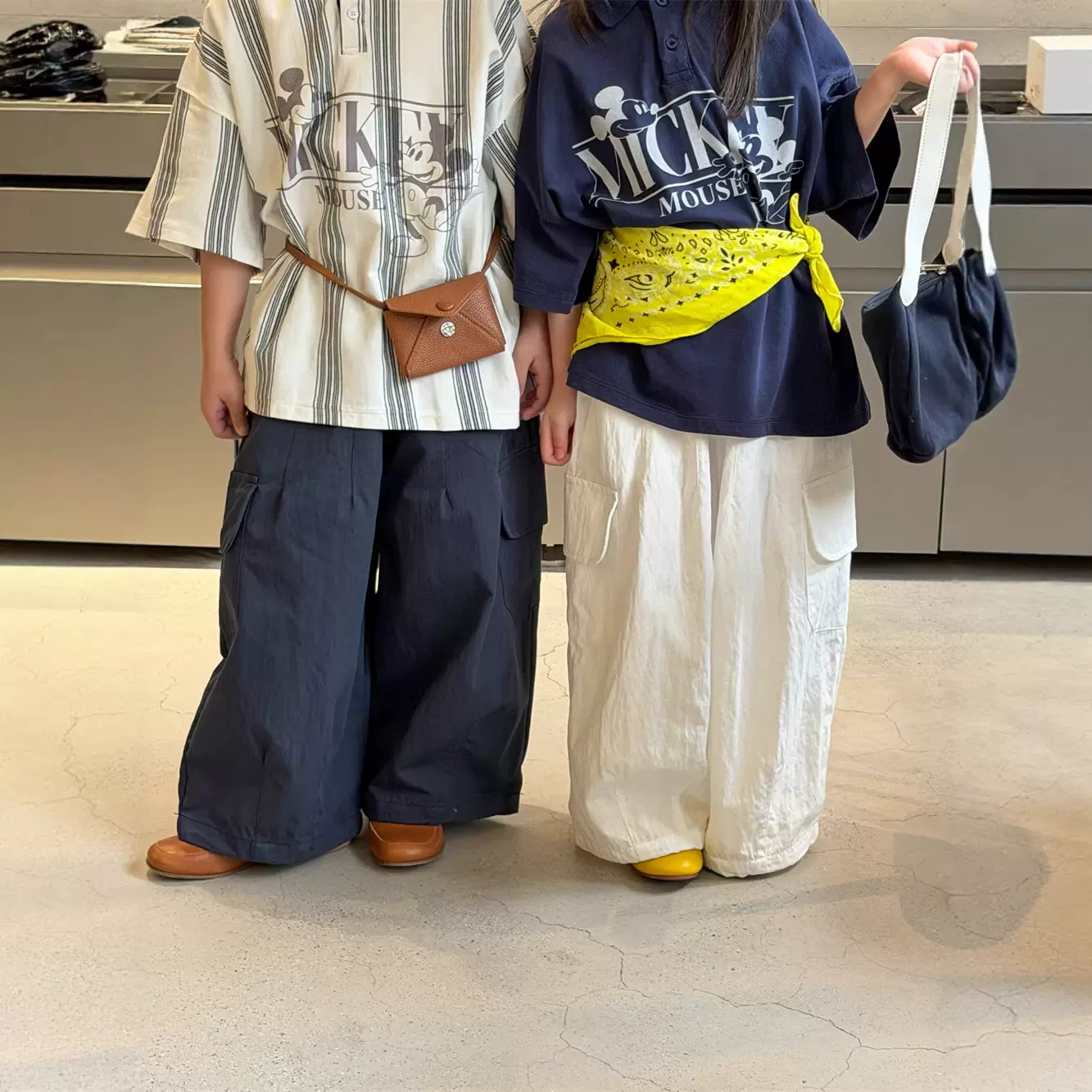 2026夏季新款韩版儿童宽松阔腿休闲裤男女童百搭舒适脚口抽绳长裤