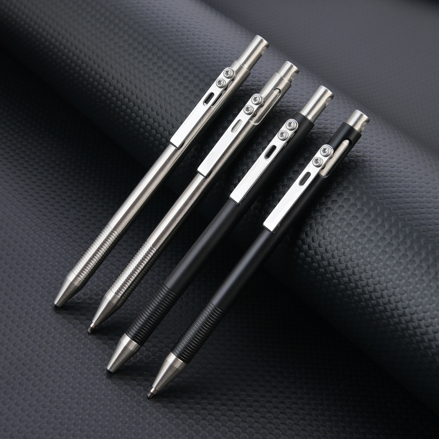 Stainless steel press-type bolt pen, metal business signature pen, gel ballpoint pen, office stationery gift, automatic pen
