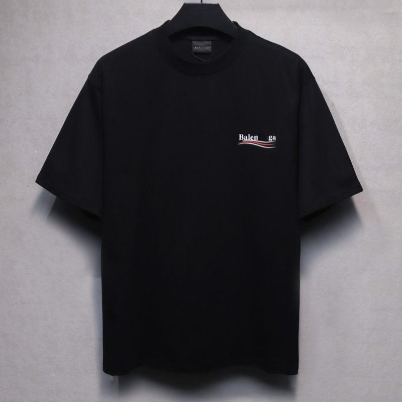 B's Paris High Version 25Ss New Classic Cola Printed Letters Washed Versatile Short-Sleeved T-Shirt for Men and Women Couples