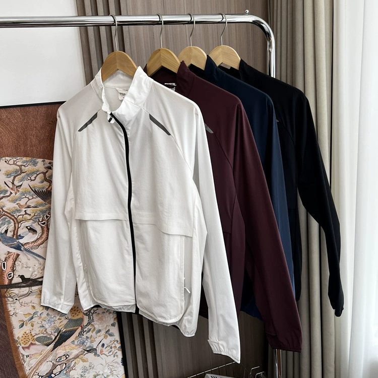 Анг Пинг Ти! Легкий на открытом воздухе! Весна и лето легкая дышащая быстрая сушка спортивная кожа солнцезащитный крем куртка с воротником для мужчин