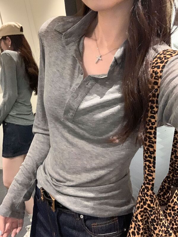 莱赛尔天丝防晒微透长袖T恤女夏季松弛轻薄凉感POLO领罩衫上衣|undefined