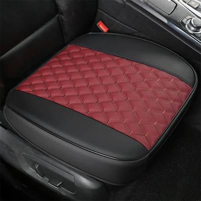 Universal seat cover, Hot-Selling Leather Car Seat Cushion Three-Piece - wine-red-front-row