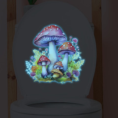 外貿卡通夢幻蘑菇葉子兒童浴室馬桶家居裝飾牆貼夜光貼紙自粘批發