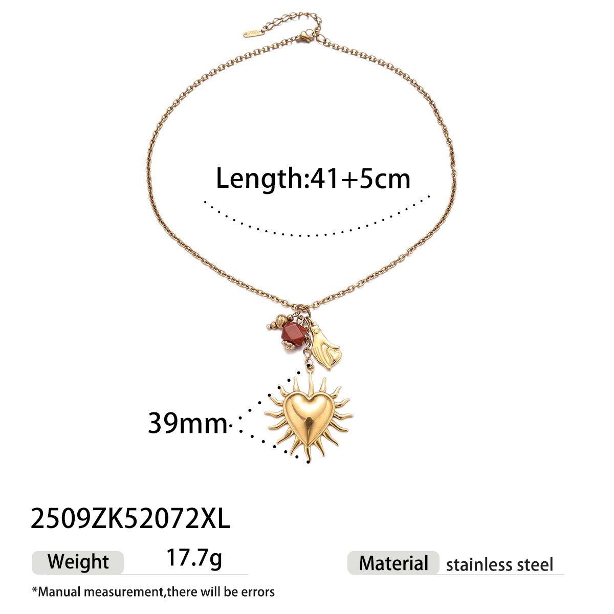 Collar de acero inoxidable TENA Europa y los Estados Unidos nicho ligero de lujo sol amor multi-colgante conjunto de joyería universal venta caliente transfronteriza