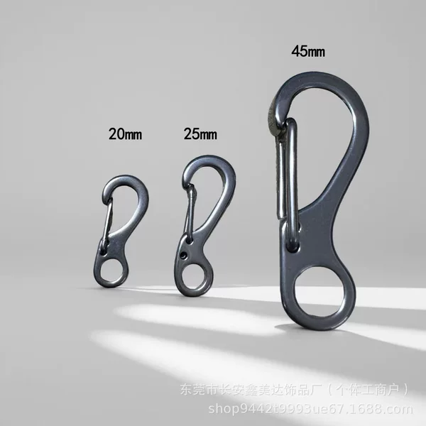 304 Stainless Steel Spring Buckle Compact Mini Keychain DIY Quick Buckle Luggage Accessories Outdoor Carabiner