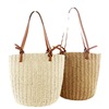 Brand straw handheld one-shoulder bag, purse, shoulder bag for leisure